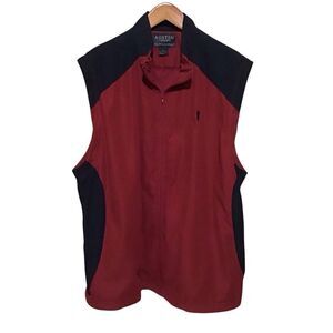 Austin Golf Zip Vest Red Black Wind Water Stain Resistant XXL
